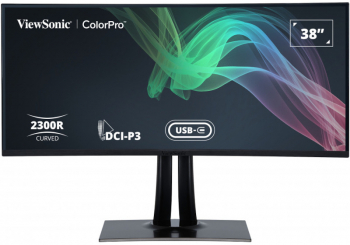 Monitor LED ViewSonic ColorPro VP3881A Curbat 37.5'' UWQHD+ IPS 5ms USB-C FreeSync, Hardware color calibration 