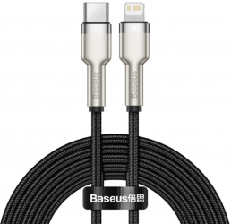 Cablu de date adaptor Baseus Cafule Metal CATLJK-A01 USB-C Male la Lightning Male 1 m Black 