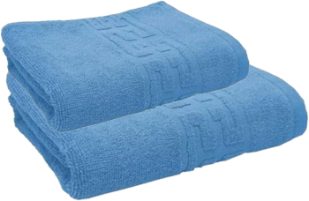 SET 2 Prosoape Greek Border 50x90cm si 70x140cm BLEU 