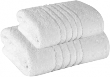 SET 2 Prosoape Line Border 50x90cm si 70x140cm ALB 