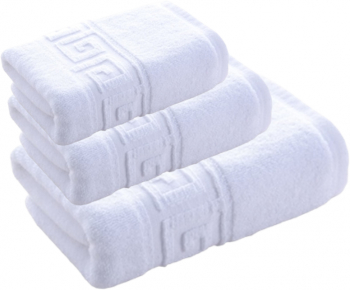 SET 3 Prosoape Greek Border 30x50cm 50x90cm si 70x140cm ALB 