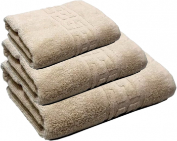 SET 3 Prosoape Greek Border 30x50cm 50x90cm si 70x140cm BEJ 
