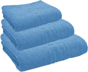 SET 3 Prosoape Greek Border 30x50cm 50x90cm si 70x140cm BLEU 