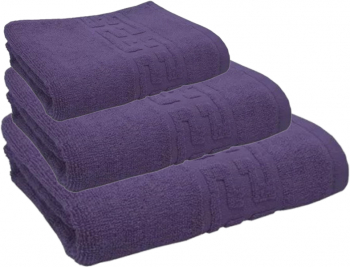 SET 3 Prosoape Greek Border 30x50cm 50x90cm si 70x140cm LILA 