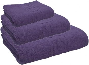 SET 3 Prosoape Greek Border 30x50cm 50x90cm si 70x140cm MOV 