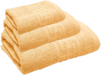 SET 3 Prosoape Greek Border 30x50cm 50x90cm si 70x140cm PORTOCALIU 