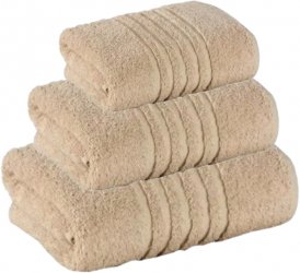 SET 3 Prosoape Line Border 30x50cm 50x90cm si 70x140cm BEJ 