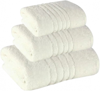 SET 3 Prosoape Line Border 30x50cm 50x90cm si 70x140cm CREM 