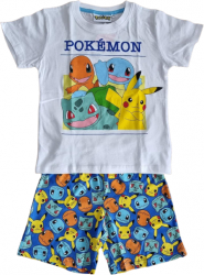 Pijama copii Pokemon Pikachu and friends 12 ani 152 cm bluza maneca scurta pantalon scurt Multicolor 
