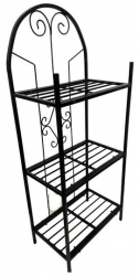 Suport pentru ghivece flori Negru dimensiune 50x30x125 cm 3 polite demontabil 