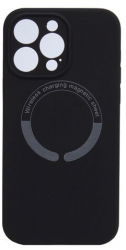 Husa Silicon Compatibila cu Apple iPhone 14 Pro Max ApcGsm MSafe Microfibra Protectie Camera Negru 