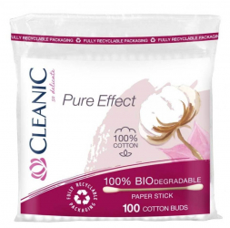 Betisoare de Urechi Biodegradabile Pure Effect Punga 100 Buc - AQUIART 22378 