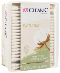 Betisoare de Urechi Cleanic Naturals Virgin Cotton 200 Buc - AQUIART 21927 