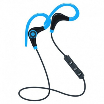 Casti Wireless Techstar and reg BT200 Bluetooth 4.1 HD Audio Rezistente la Transpiratie Comenzi pe Fir Albastru 