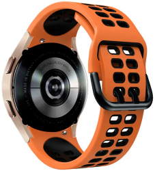 Curea Silicon MTP Sport Band compatibila cu Samsung Galaxy Watch 4 44mm 20mm Orange/Black 