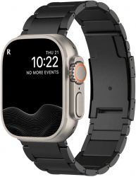 Curea Titan MTP Titanium Band compatibila Apple Watch Ultra Model Super Usor Half Link 49 mm Black 