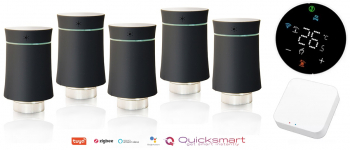 Kit automatizare smart radiatoare 5 capuri Termostatate Wireless Wifi hub gateway aplicatie iOS/ Android 
