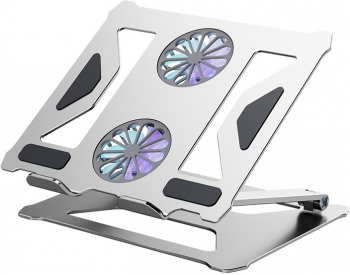 Stand laptop aluminiu MTP cooler dublu pliabil unghi inclinare reglabil Silver 