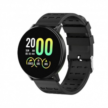 Ceas Smartwatch Techstar® 119 Negru Bluetooth 1.3 inch IPS Monitorizare Puls Tensiune. Oxigenare Sedenta 