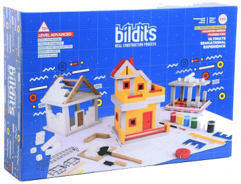 Set de constructie Bildits Advanced case din caramizi si ciment pentru copii 535 piese nivel avansat 