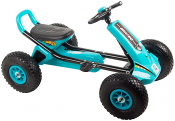 Kart cu pedale si roti gonflabile Driver Kidscare Albastru 