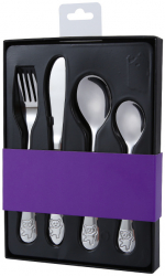 Set tacamuri pentru copii Qyntech® 4 piese lingura lingurita furculita si cutit 