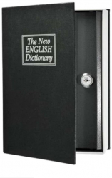 Seif metalic secret tip carte cu cheie STRATEGIC 24015555 mm model dictionar negru 