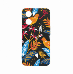 Husa Bestcase Compatibila Cu OPPO A77 5G Colored Birds rez la uzura Prot Cam Negru c-B 769 