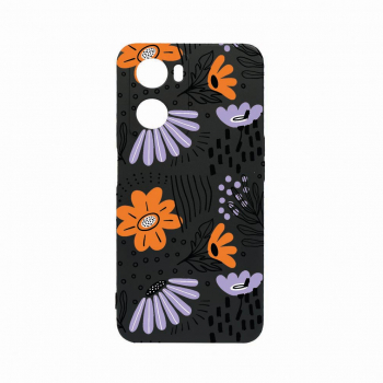 Husa Bestcase Compatibila Cu OPPO A77 5G Flowers - Pastel Colors rez la uzura Prot Cam Negru c-B 757 