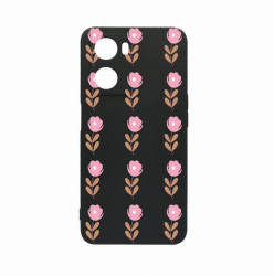 Husa Bestcase Compatibila Cu OPPO A77 5G Flowers Pattern rez la uzura Prot Cam Negru c-B 505 