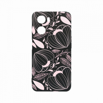 Husa Bestcase Compatibila Cu OPPO A77 5G Flowers rez la uzura Prot Cam Negru c-B 113 