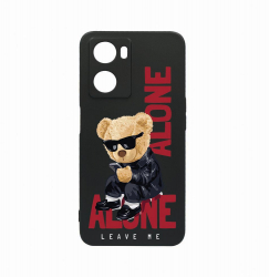 Husa Bestcase Compatibila Cu OPPO A77 5G Leave Me Alone Teddy Bear rez la uzura Prot Cam Negru c-B 922 