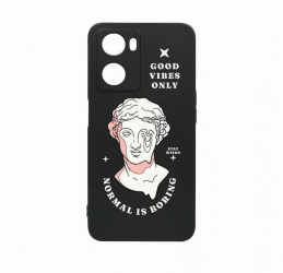 Husa Bestcase Compatibila Cu OPPO A77 5G Normal Is Boring rez la uzura Prot Cam Negru c-B 911 
