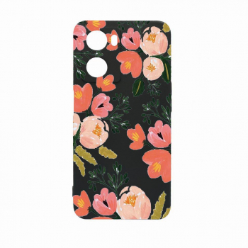 Husa Bestcase Compatibila Cu OPPO A77 5G Pastel Colors Collection Flowers rez la uzura Prot Cam Negru c-B 504 