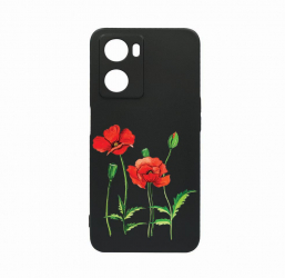 Husa Bestcase Compatibila Cu OPPO A77 5G Red Poppy rez la uzura Prot Cam Negru c-B 643 