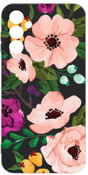 Husa Bestcase Compatibila Cu Samsung Galaxy A14 5G Pastel Flowers rez la uzura Prot Cam Negru c-B 629 
