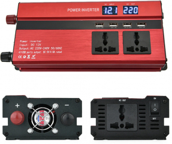 Invertor convertor 12v-220V 1600W varf 3000w 3 prize 4 USB afisaj dublu 
