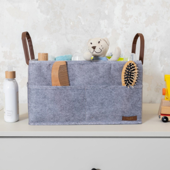 Organizator Caddy tip geanta cu manere din piele 33 x 23 x 19 cm Gri 