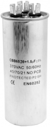 Condensator elSales ELS-CBB65-2015 pentru Aparat de Aer Conditionat 20 +1 5UF Forma Cilindru Argintiu 