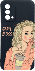 Husa Bestcase Compatibila Cu OPPO A74 5G Girl Boss rez la uzura Prot Cam Negru c-B 1009 
