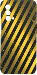 Husa Bestcase Compatibila Cu OPPO A74 5G Golden Stripes rez la uzura Prot Cam Negru c-B 1055 