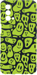 Husa Bestcase Compatibila Cu OPPO A93 5G Green Acid Smiley rez la uzura Prot Cam Negru c-B 1051