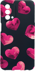 Husa Bestcase Compatibila Cu OPPO A74 5G Heart Pattern rez la uzura Prot Cam Negru c-B 987 