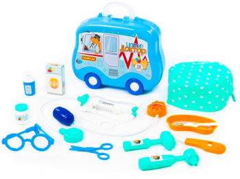 Set de joaca doctor in gentuta Polesie albastru 