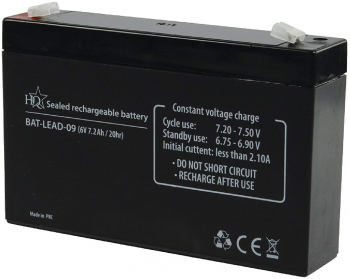 Acumulator 6 Volti 7.2 Amperi Pentru Sistem Solar Casa De Marcat Alarma ATM Sisteme Supraveghere UPS Negru