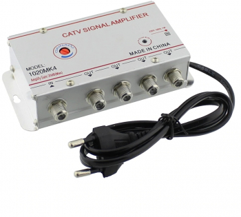 Amplificator semnal TV cu 4 iesiri elSales ELS-1020MK4 argintiu 
