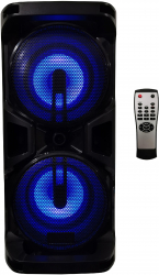 Boxa portabila elSales ELS-802 cu Bluetooth USB card telecomanda putere 100 W carcasa lemn negru 