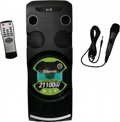 Boxa portabila elSales Superbass cu Bluetooth USB card telecomanda microfon cu fir putere 100 W negru 