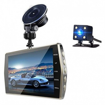 Camera Video Auto DVR Dubla FullHD Techstar and reg T667 Unghi 170 and deg Display 4 inch Senzori Miscare si Night Vision 