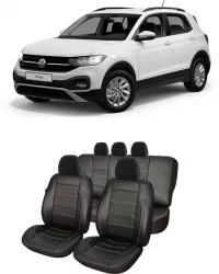 Huse scaune auto piele perforata Volkswagen T-Cross 2019-2022 